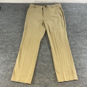 Lee Relaxed Fit Straight Leg Pants Womens 16 Medium Khaki Mid Rise Casual Work
